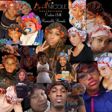 Load image into Gallery viewer, BLACK OG SILK REVERSIBLE BONNETS
